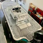gatorstep center console fishing boat flooring decking gray silver black pacific