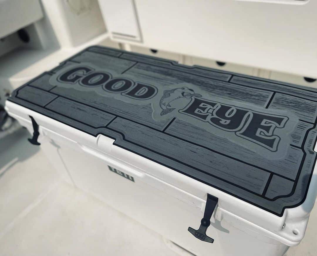 gatorstep cooler laser logo custom wood plank offset silver gray black