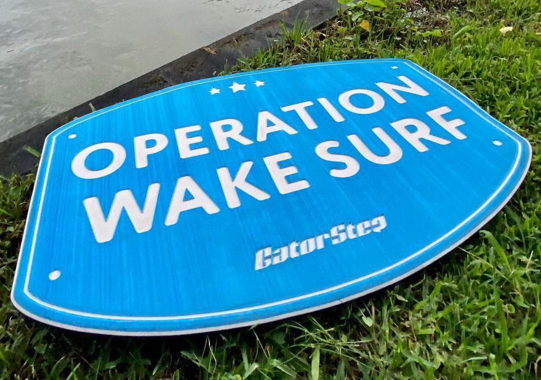 dock floor mat gatorstep custom logo non skid operation wake surf blue white
