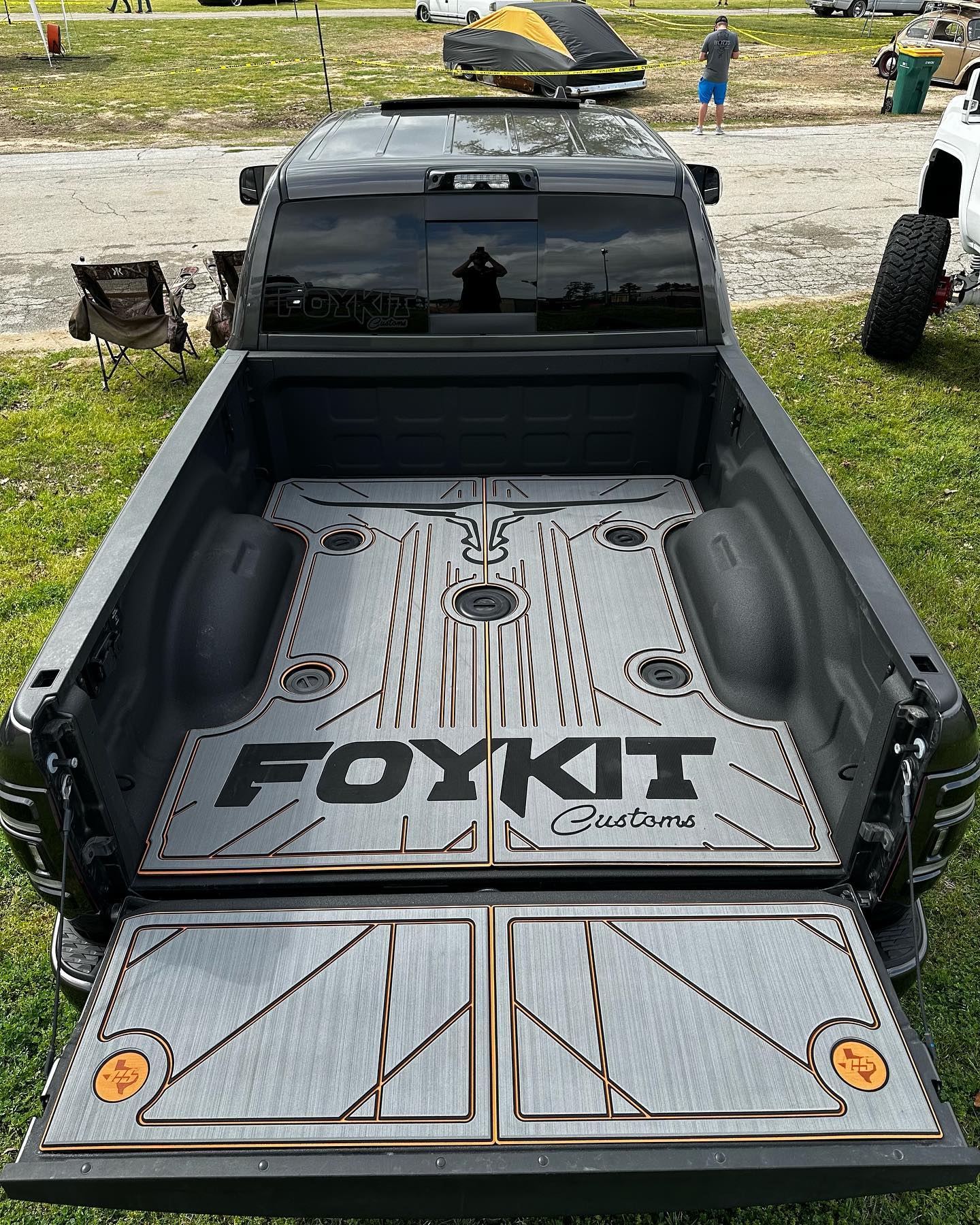 truck bed decking gatorstep custom gray black logo